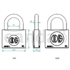Candado Bronce 50mm L50 Odis 2