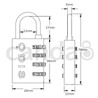 Candado para Mochila de Viaje 28mm con Clave Odis 2