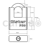 Candado Oister PRO con hombro 50mm Níquel 2