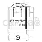 Candado Oister PRO con hombro 40mm Niquel 2