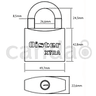 Candado Oister XTRA 50mm Fierro Bronceado  2