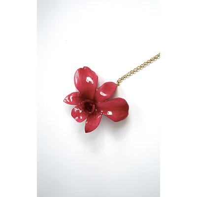 Collar Orquidea Frambuesa