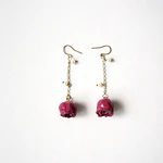 Aros de mini rosas fucsia
