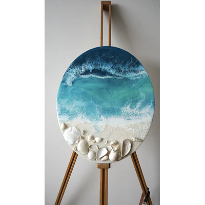 “Perla Oceánica” – Cuadro de Resina Epóxica | 40x50 cm