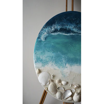 “Perla Oceánica” – Cuadro de Resina Epóxica | 40x50 cm