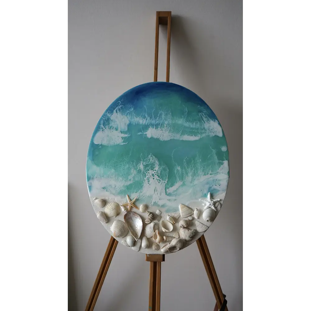 “Costa Esmeralda” – Cuadro de Resina Epóxica | 40x50 cm