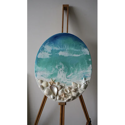 “Costa Esmeralda” – Cuadro de Resina Epóxica | 40x50 cm
