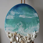 “Costa Esmeralda” – Cuadro de Resina Epóxica | 40x50 cm
