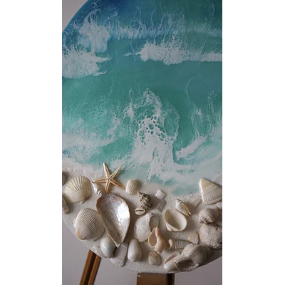 “Costa Esmeralda” – Cuadro de Resina Epóxica | 40x50 cm