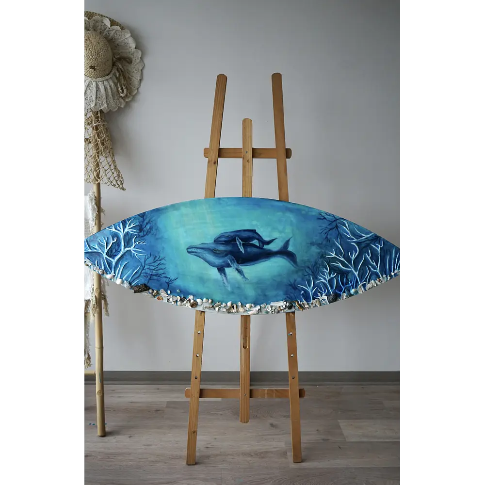 “Donde Habitan las Ballenas” – Arte Oceánico en Resina Epóxica