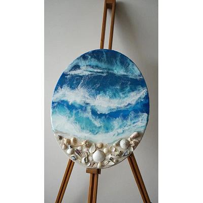 “La Espuma que Rompe”  – Cuadro Marino de Resina Epóxica | 40x50 cm