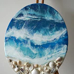“La Espuma que Rompe”  – Cuadro Marino de Resina Epóxica | 40x50 cm