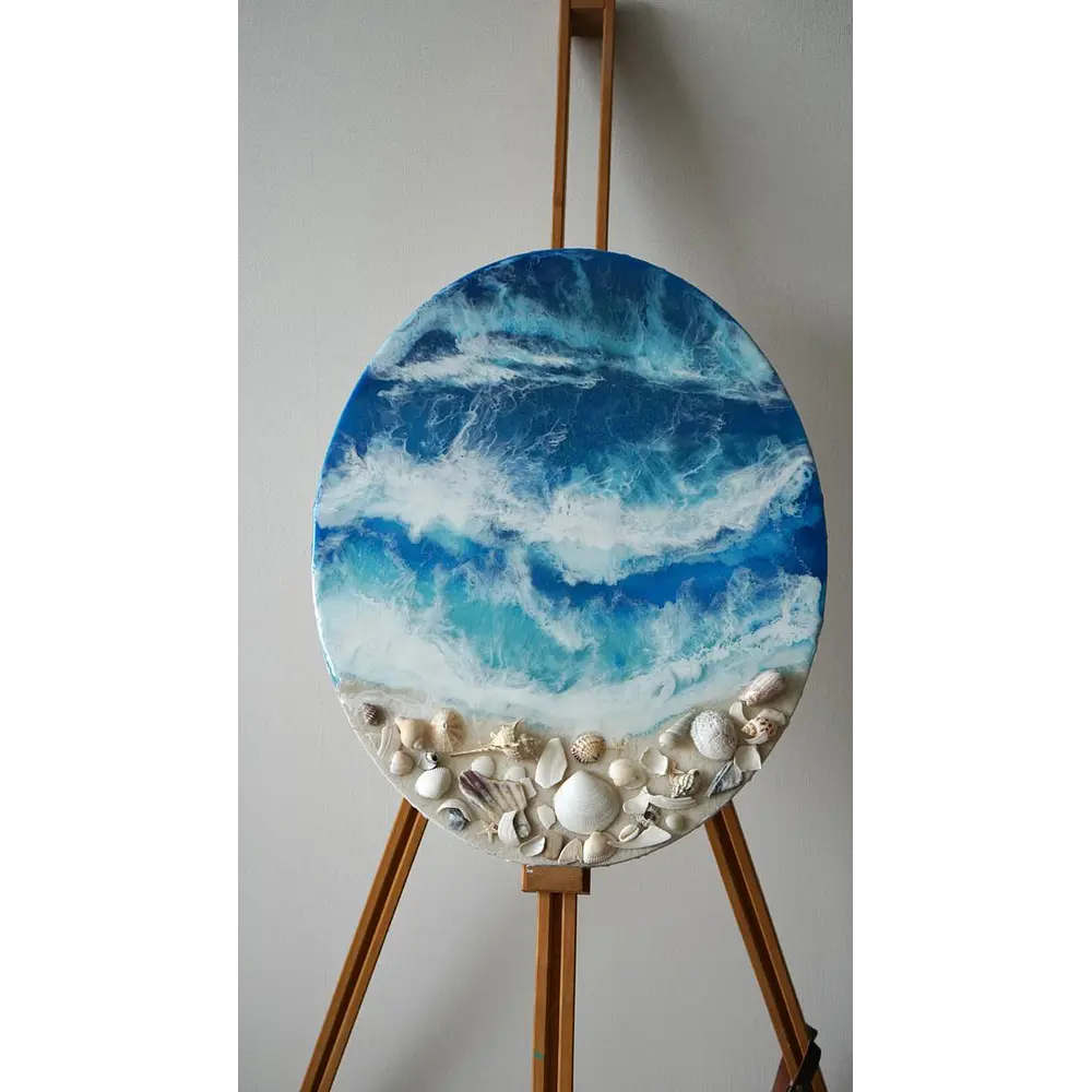 “La Espuma que Rompe”  – Cuadro Marino de Resina Epóxica | 40x50 cm