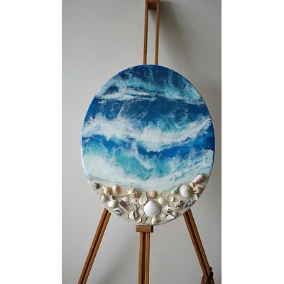 “La Espuma que Rompe”  – Cuadro Marino de Resina Epóxica | 40x50 cm