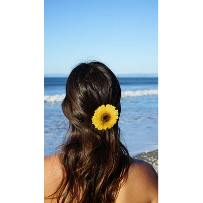 Pinche Gerbera Amarillo en Resina