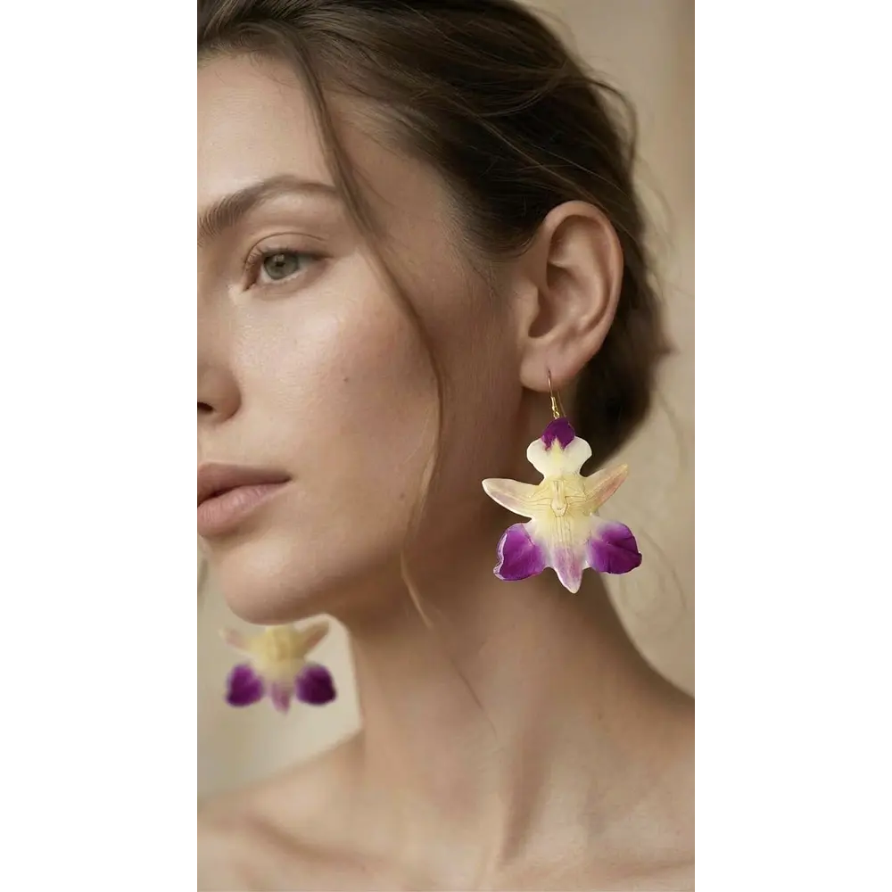 Aros Orquídea Bicolor - Encapsulados en Resina
