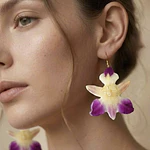 Aros Orquídea Bicolor - Encapsulados en Resina