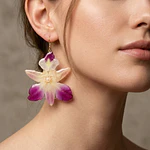 Aros Orquídea Bicolor - Encapsulados en Resina