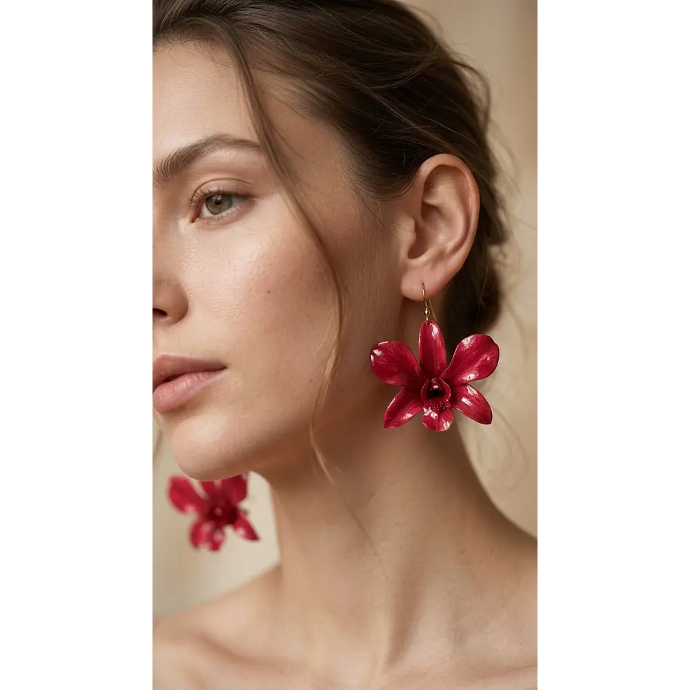 Aros Orquídea Frambuesa - Encapsulados en Resina