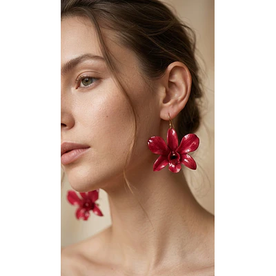 Aros Orquídea Frambuesa - Encapsulados en Resina