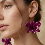 Aros de Orquídea Morada Natural - Resina Encapsulada