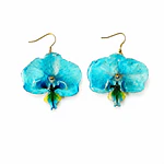 Aros de Orquídeas Naturales Calipso en Resina | Joyería Botánica Artesanal