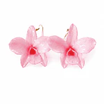 Aros de Orquídea Dendrobium Rosada Natural en Resina | Joyería Botánica Artesanal