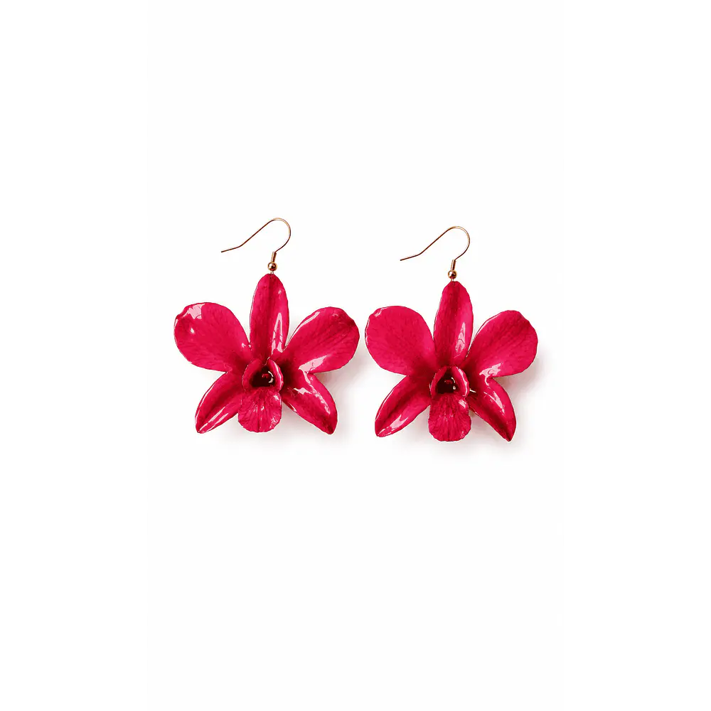 Aros Orquídea Frambuesa - Encapsulados en Resina