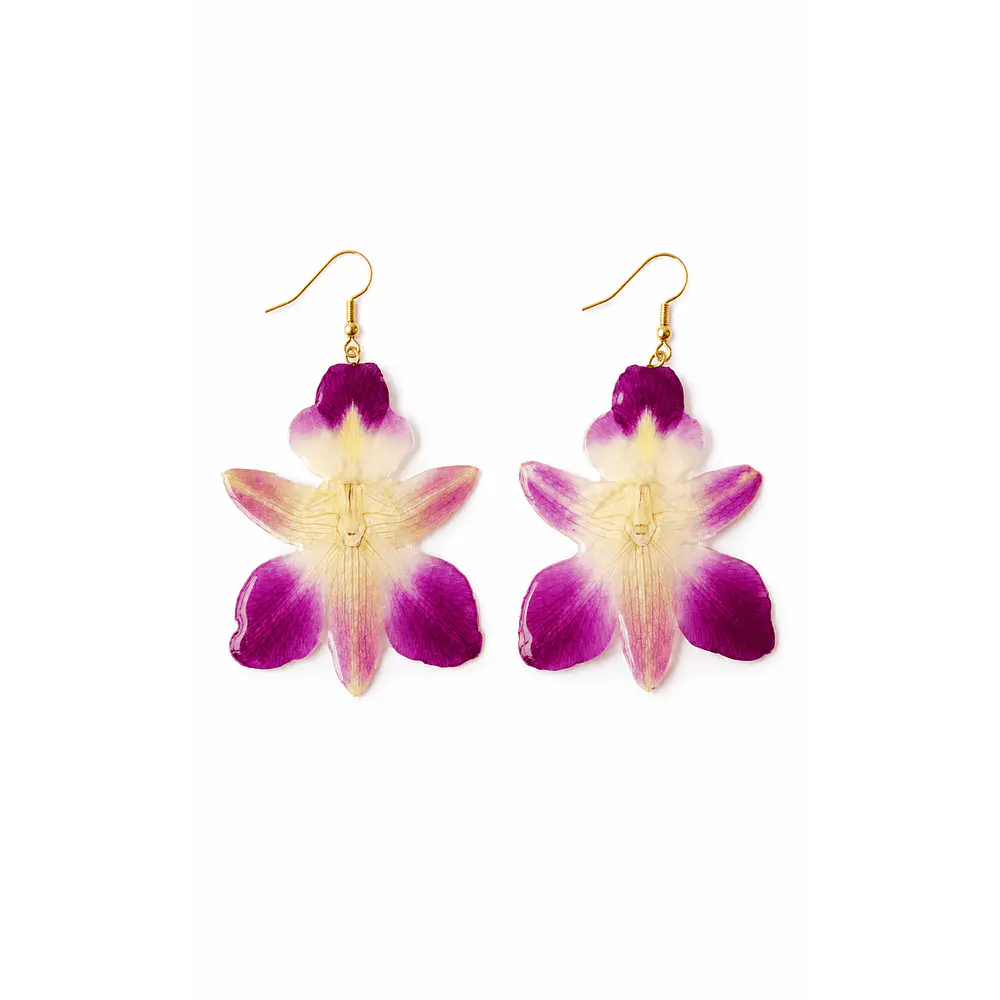 Aros Orquídea Bicolor - Encapsulados en Resina