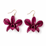 Aros de Orquídea Morada Natural - Resina Encapsulada