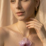  Collar Orquídea Natural  Aura - Encapsulada en Resina