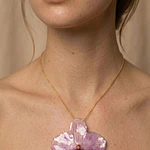  Collar Orquídea Natural  Aura - Encapsulada en Resina