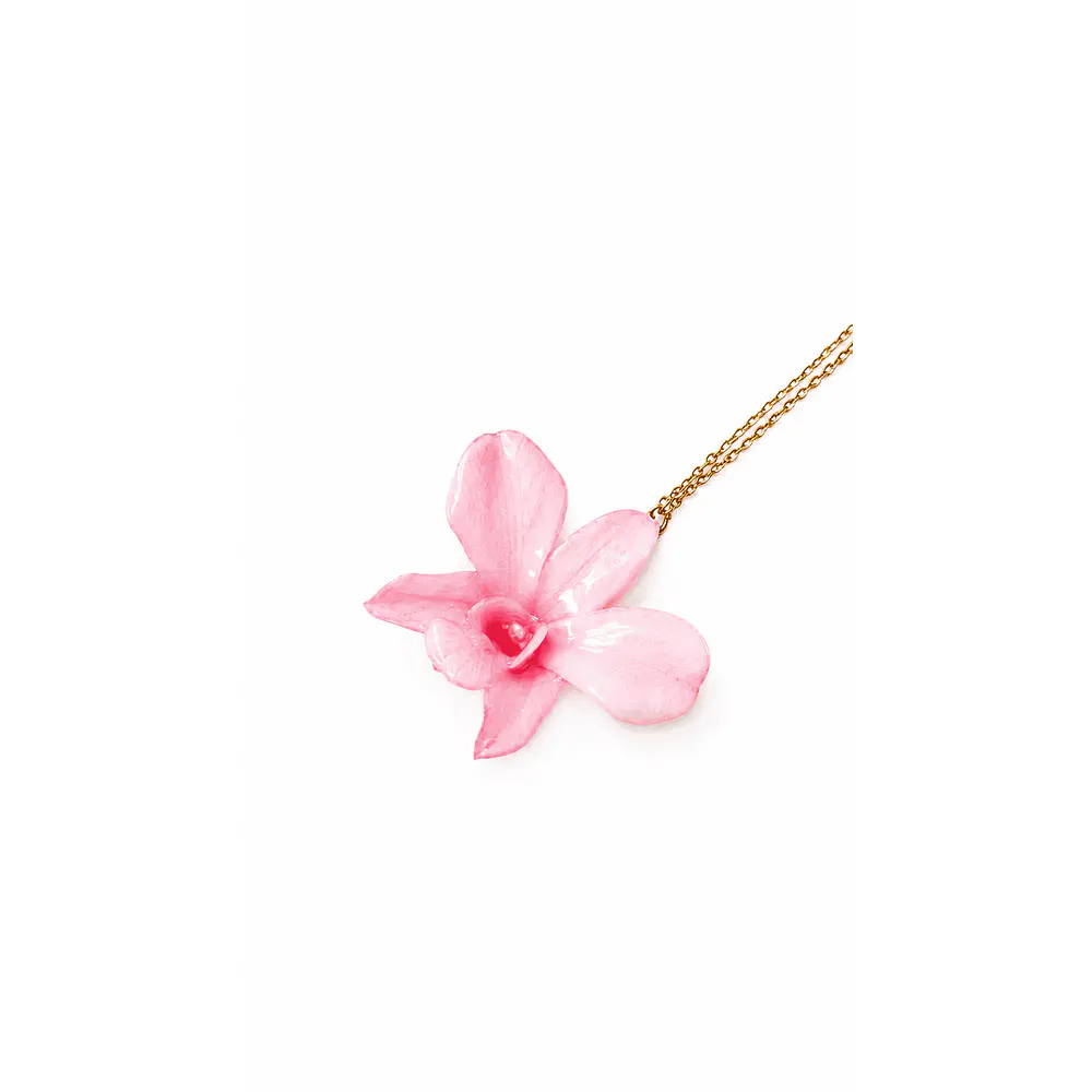 Orquídea Rosada - Collar de Resina con Orquidea Natural