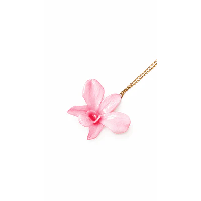 Orquídea Rosada - Collar de Resina con Orquidea Natural
