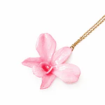 Orquídea Rosada - Collar de Resina con Orquidea Natural