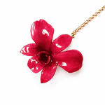 Collar Orquídea Frambuesa Natural - Encapsulada en Resina