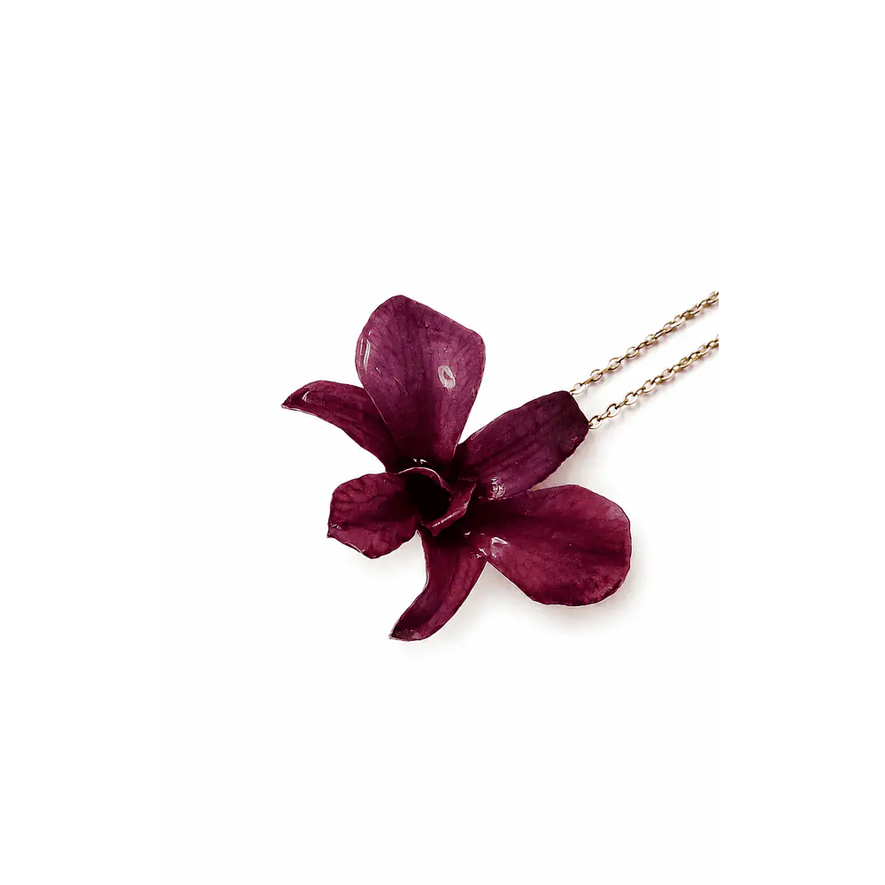Orquídea Morada - Collar de Resina con Orquídea Natural