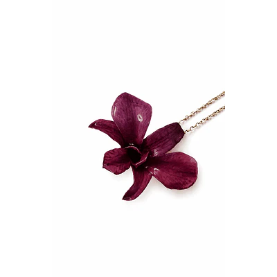Orquídea Morada - Collar de Resina con Orquídea Natural