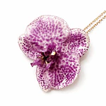 Collar Orquídea Print Natural - Encapsulada en Resina 