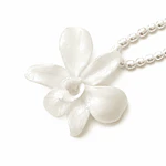 Orquídea Blanca y Perlas de Río Naturales - Encapsulada en Resina