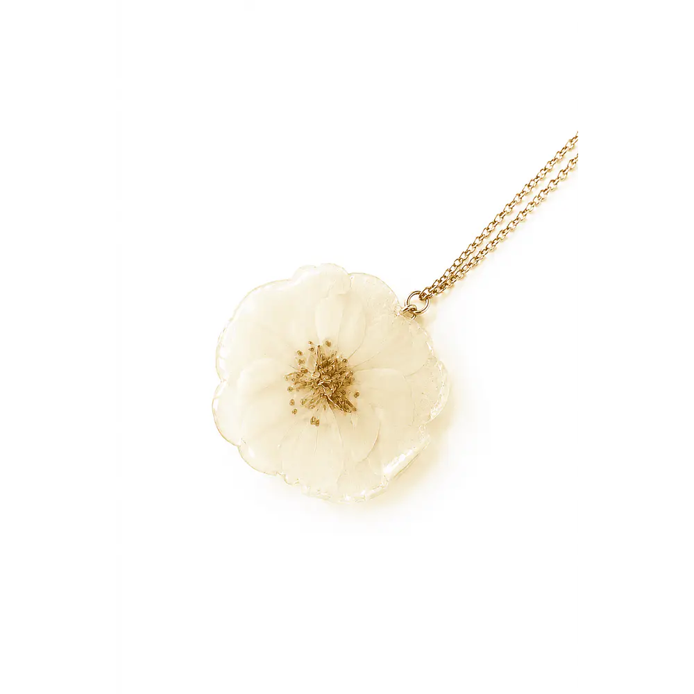 Collar Rosa Marfil Natural - Encapsulada en Resina