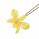 Collar Orquídea Amarilla - Encapsulada en Resina