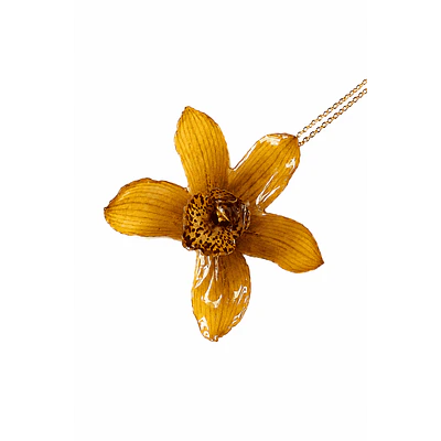 Collar Orquídea Ámbar - Encapsulada en Resina