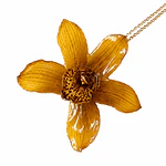 Collar Orquídea Ámbar - Encapsulada en Resina