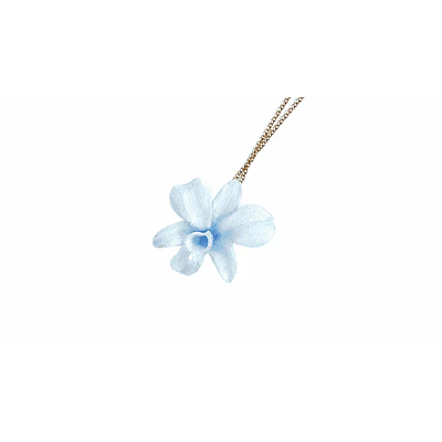 Collar Orquídea Celeste - Encapsulada en Resina