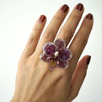 Anillo de Orquídea Jaspeada Natural Preservada | Cande Art
