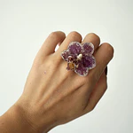 Anillo de Orquídea Jaspeada Natural Preservada | Cande Art