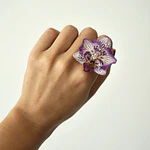 Anillo de Orquídea Violeta Natural Preservada | Cande Art