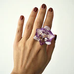 Anillo de Orquídea Violeta Natural Preservada | Cande Art