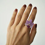Anillo de Orquídea Rosada Natural Preservada | Cande Art
